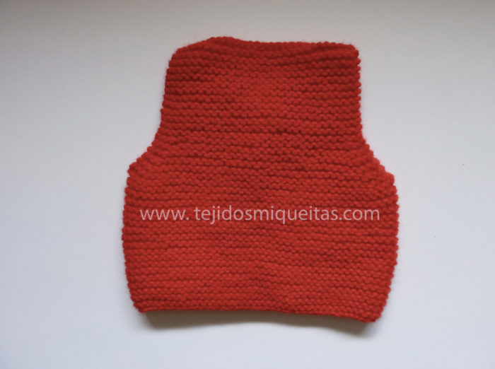 2. Chaleco rojo súper fácil en una sola pieza (PDF) Tallas de 0 meses a 10 años - Imagen 3