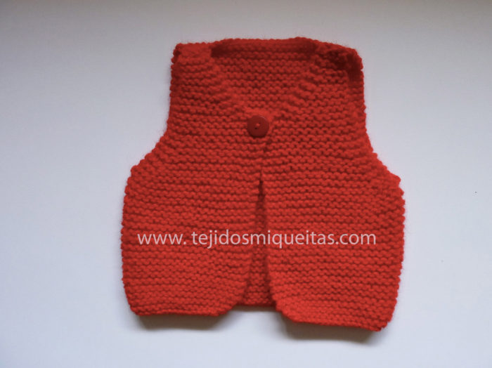 2. Chaleco rojo súper fácil en una sola pieza (PDF) Tallas de 0 meses a 10 años