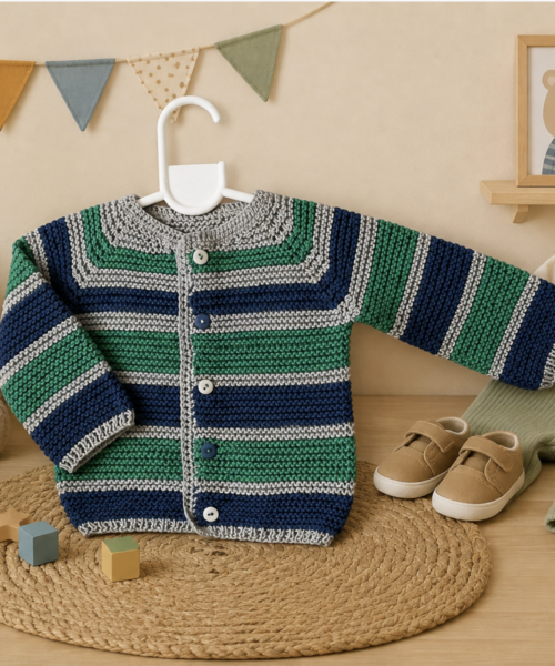12. Chaqueta en hilo para la primavera (PDF) Tallas de 0 meses a 10 años