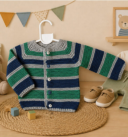 12A. Thread jacket for spring (PDF in English) Sizes from 0 months to 10 years