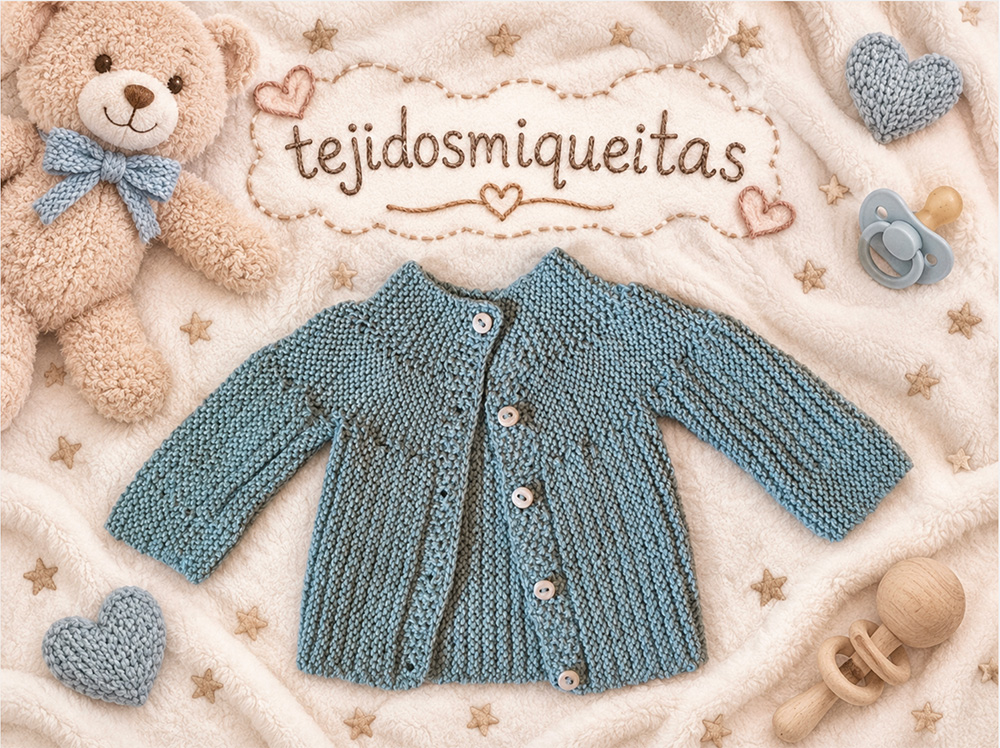 19. Chaqueta tejida completa (PDF) Tallas de 0 meses a 10 años