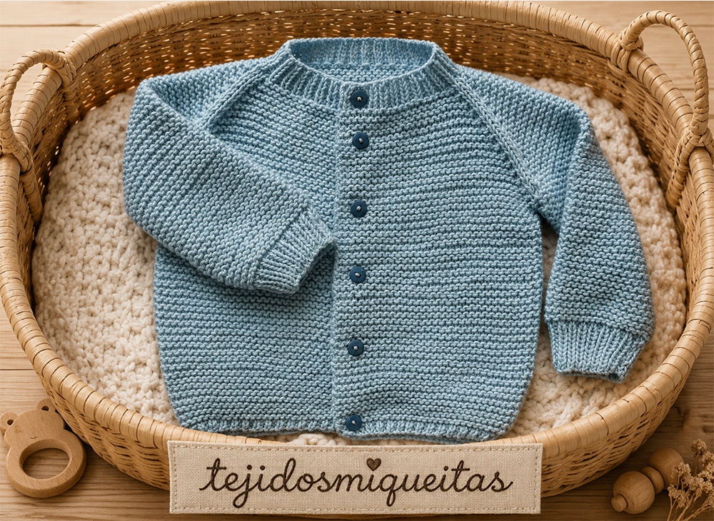 21. Chaqueta básica empezada por abajo (PDF) (Tallas desde nacimiento a 10 años)