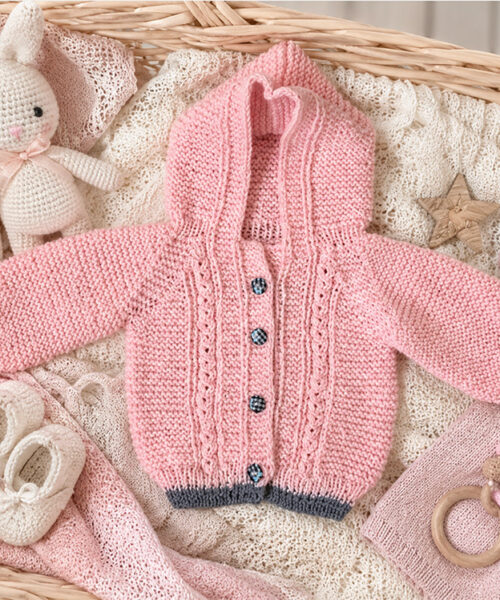 25. Chaqueta “Carlota” con capucha (PDF) Tallas de 0 meses a 10 años