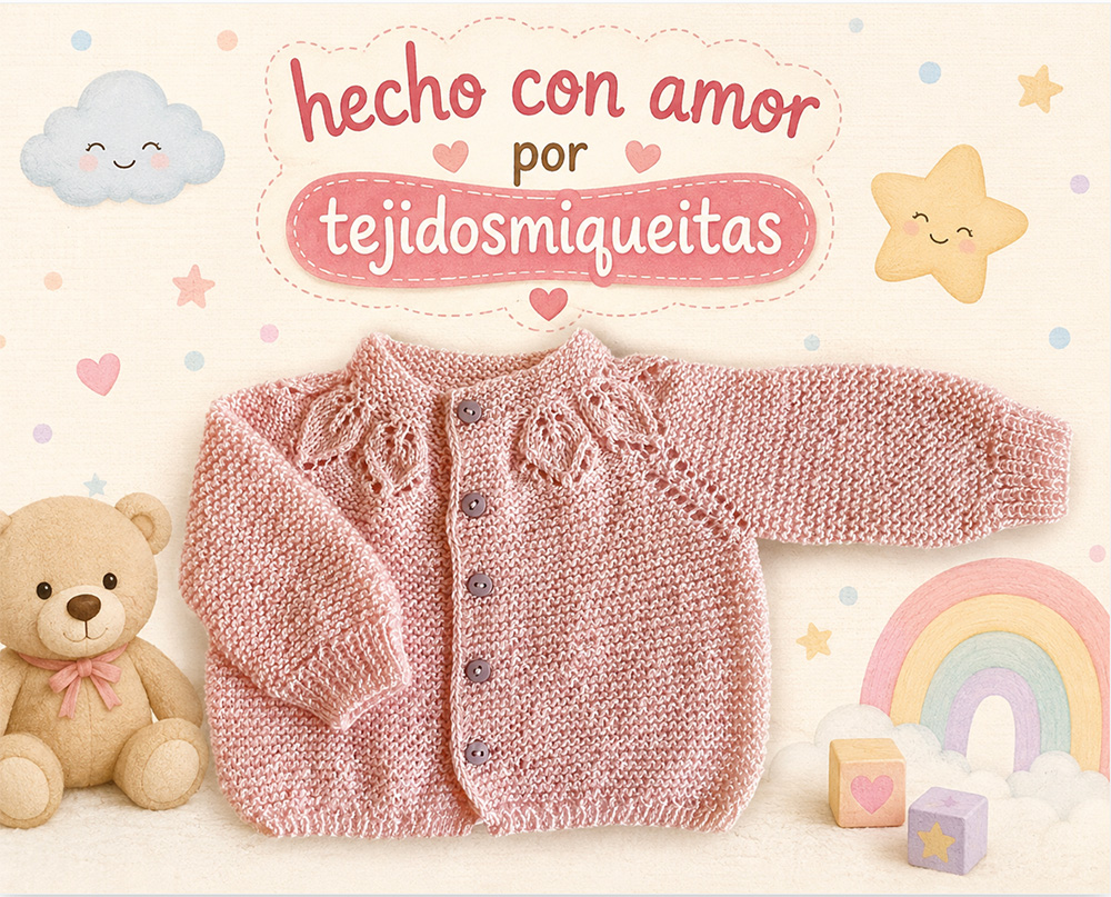 34. Chaqueta con hojas en Canesú (Tallas desde nacimiento a 10 años) - Imagen 4
