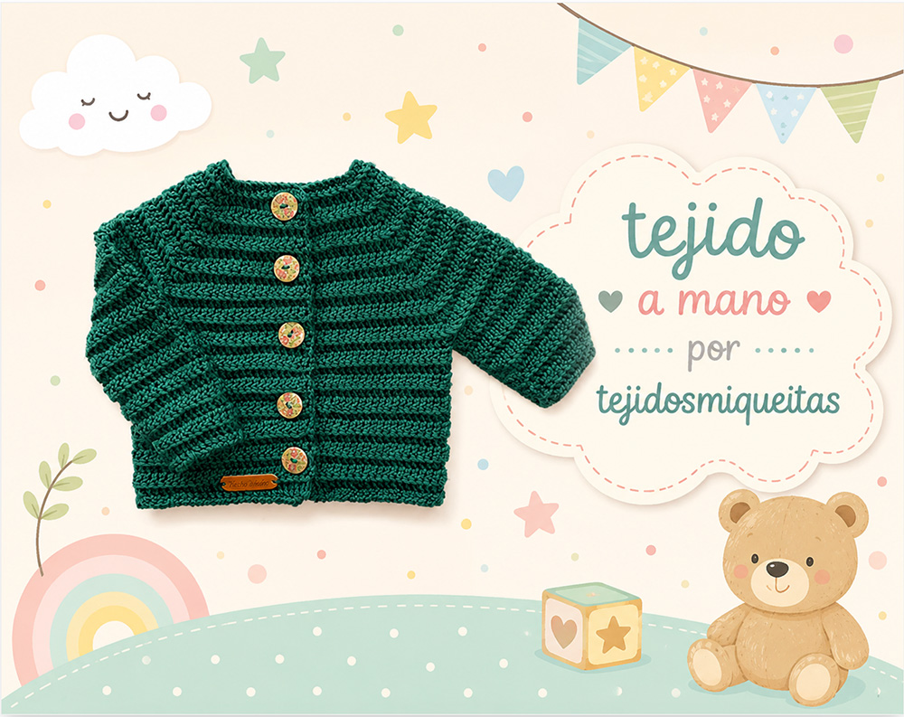 36. Chaqueta en crochet (Tallas desde nacimiento a 10 años) - Imagen 3