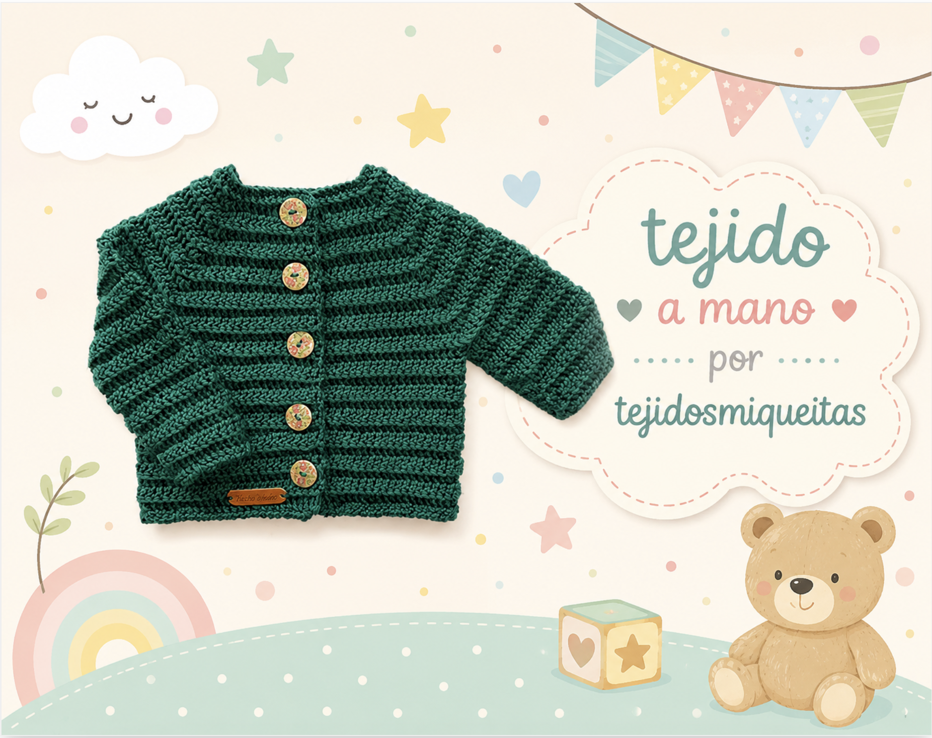 36. Chaqueta en crochet (tallas de 0 a 10 años)