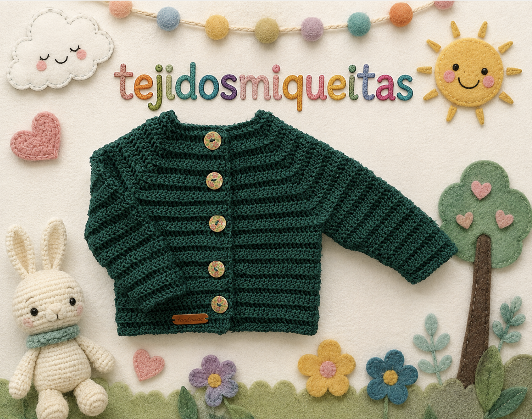 36. Chaqueta en crochet (Tallas desde nacimiento a 10 años)