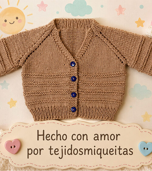 37. Chaqueta cuello en "V" por el cuello (tallas de 0 a 10 años)