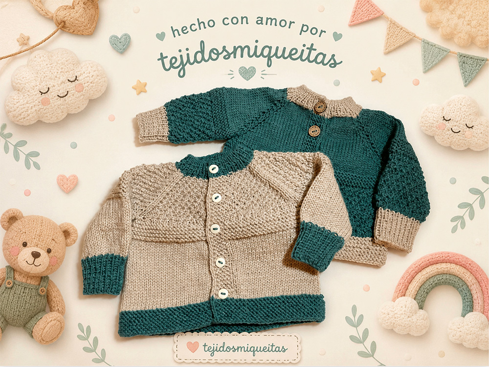 39. Chaqueta empezada por el cuello (Tallas desde nacimiento a 10 años)