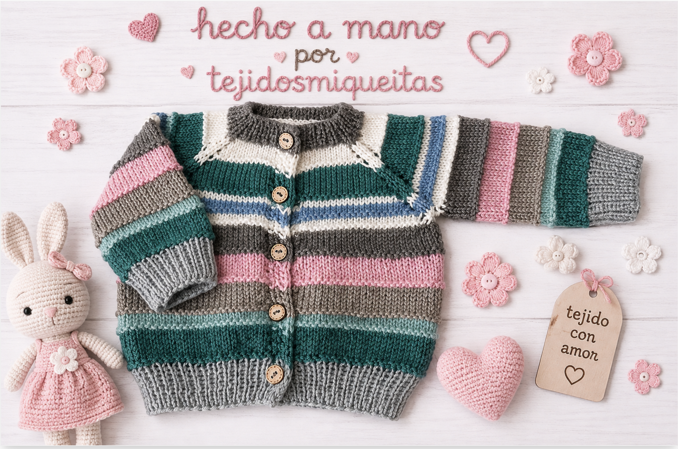 48. Chaqueta empezada por el cuello 3 (Tallas desde 0 meses a 10 años)