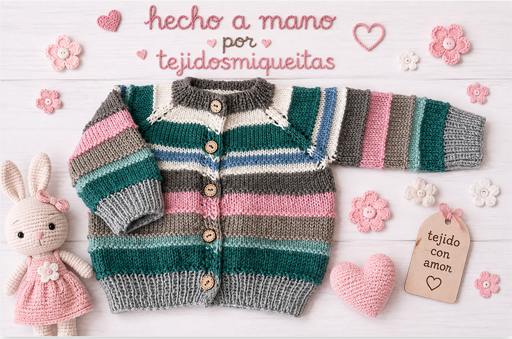 48. Chaqueta empezada por el cuello 3 (Tallas desde nacimiento a 10 años)