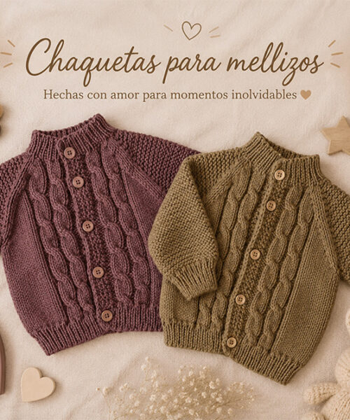 52. Chaqueta empezada por abajo con trenzas