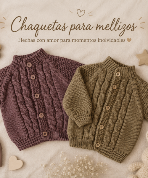 52. Chaqueta empezada por abajo con trenzas
